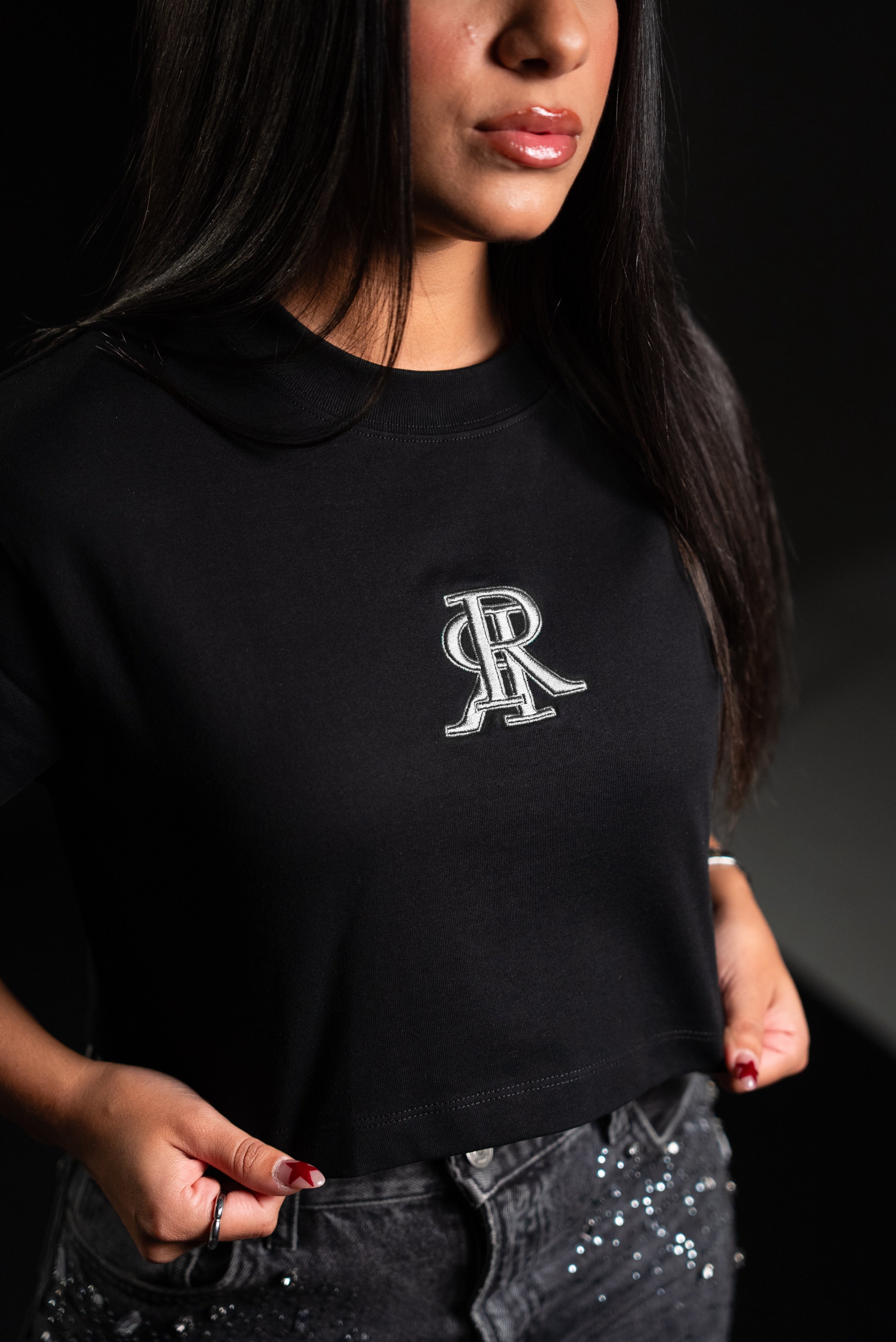 “chaRRcoal” CROP TOP