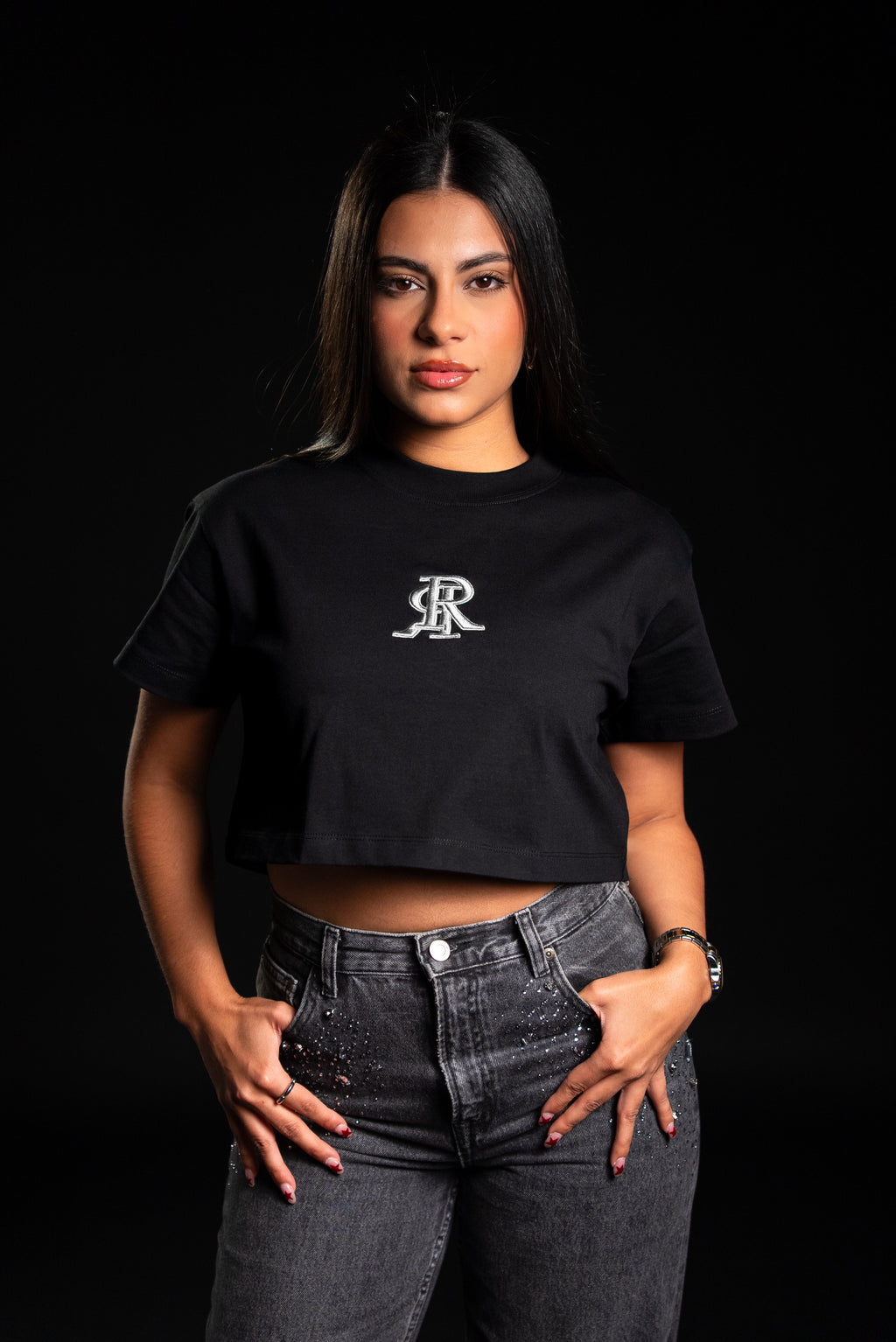 “chaRRcoal” CROP TOP